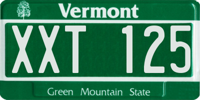 VT license plate XXT125
