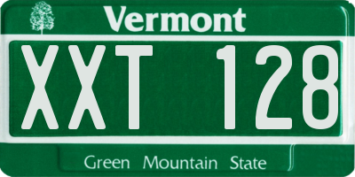 VT license plate XXT128
