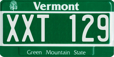VT license plate XXT129