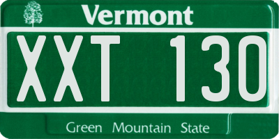 VT license plate XXT130