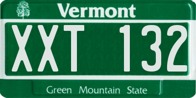 VT license plate XXT132
