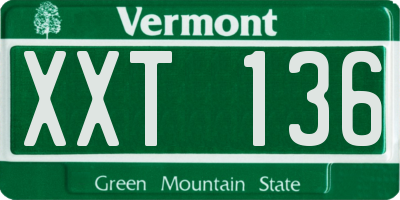VT license plate XXT136