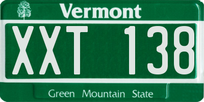 VT license plate XXT138