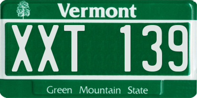 VT license plate XXT139