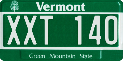 VT license plate XXT140