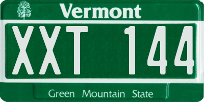 VT license plate XXT144
