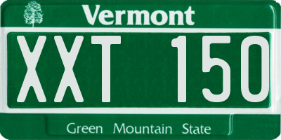 VT license plate XXT150