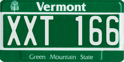 VT license plate XXT166