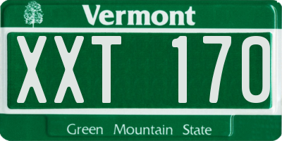 VT license plate XXT170