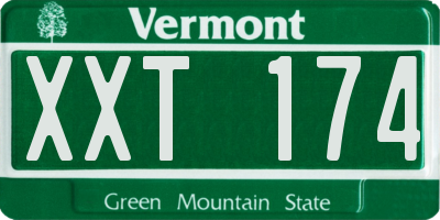 VT license plate XXT174