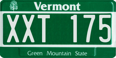 VT license plate XXT175