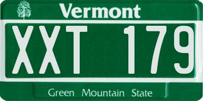 VT license plate XXT179