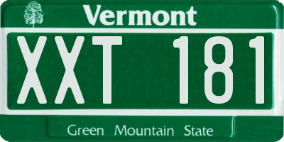 VT license plate XXT181