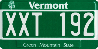 VT license plate XXT192