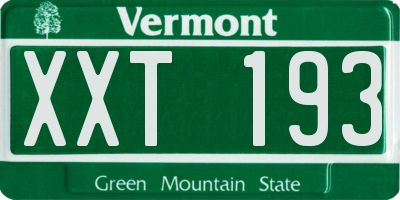 VT license plate XXT193
