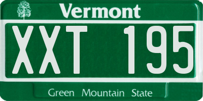 VT license plate XXT195