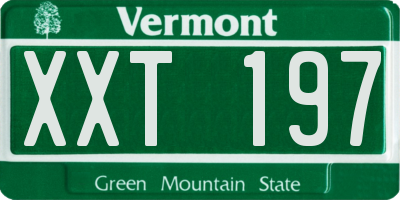 VT license plate XXT197