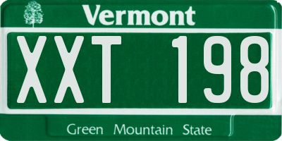 VT license plate XXT198