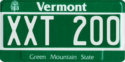 VT license plate XXT200