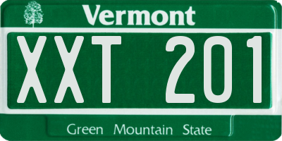 VT license plate XXT201