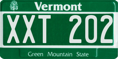 VT license plate XXT202