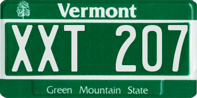 VT license plate XXT207