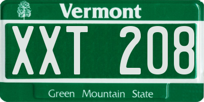 VT license plate XXT208