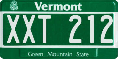 VT license plate XXT212