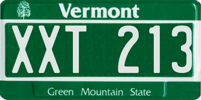 VT license plate XXT213