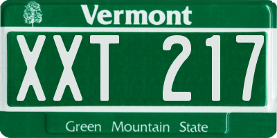 VT license plate XXT217