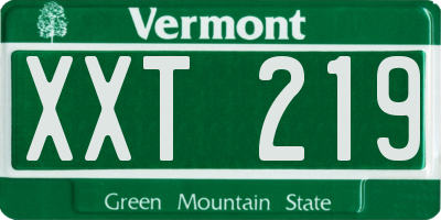 VT license plate XXT219