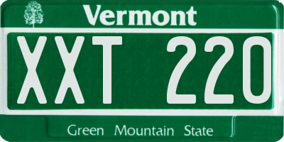 VT license plate XXT220