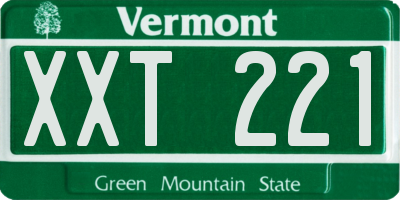 VT license plate XXT221