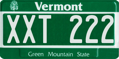 VT license plate XXT222