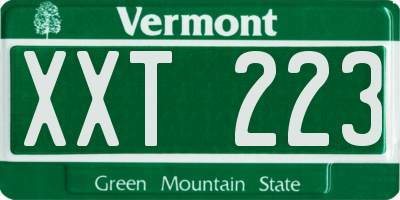 VT license plate XXT223