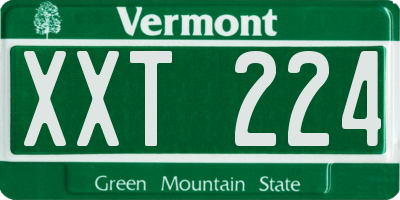 VT license plate XXT224