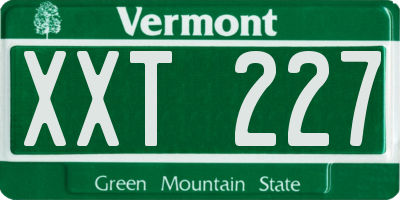 VT license plate XXT227