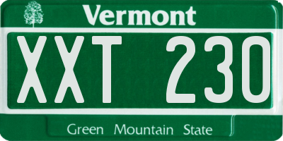 VT license plate XXT230