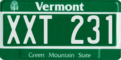 VT license plate XXT231