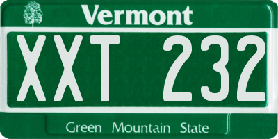 VT license plate XXT232