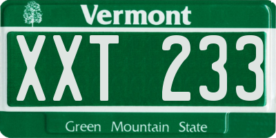 VT license plate XXT233
