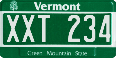 VT license plate XXT234