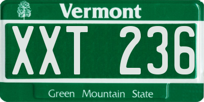 VT license plate XXT236