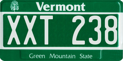 VT license plate XXT238
