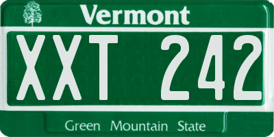 VT license plate XXT242