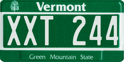 VT license plate XXT244