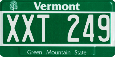 VT license plate XXT249