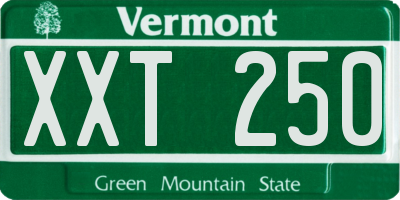VT license plate XXT250