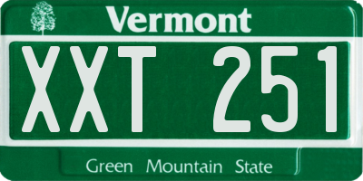 VT license plate XXT251