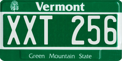 VT license plate XXT256
